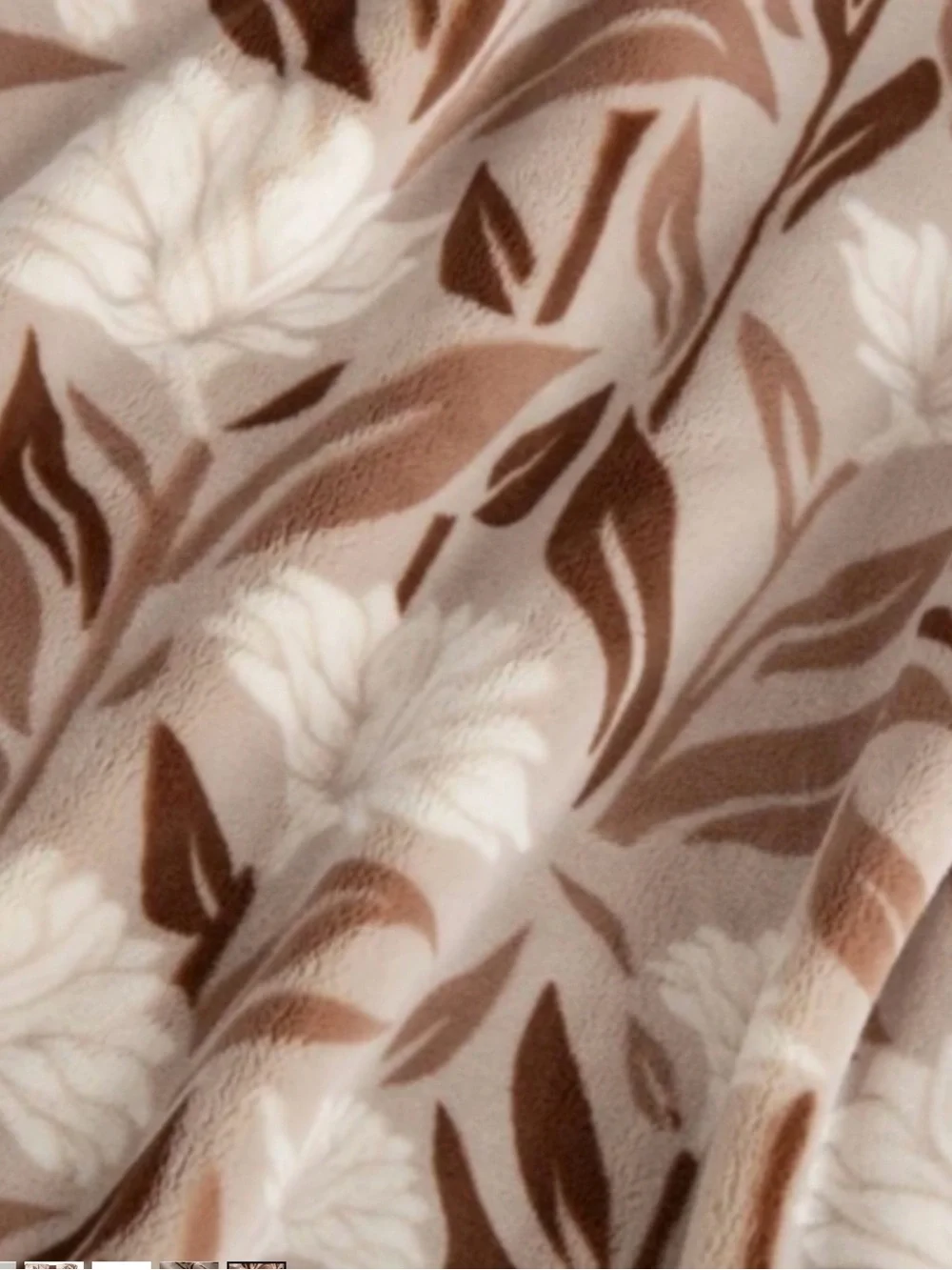 Berkshire 2-Pack Primalush Brown and Cream Floral Plush Throw